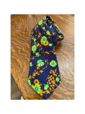 Men's Casa dei Vetri Tie, Floral, Navy, Green